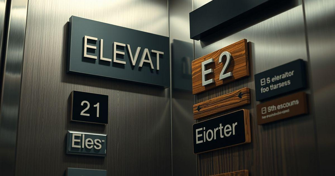 Placa de sinalização para elevadores