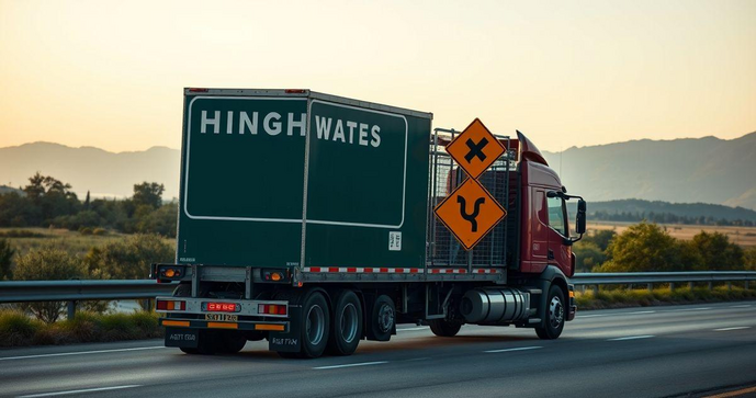 Caminhão de sinalização viária essencial para segurança no trânsito