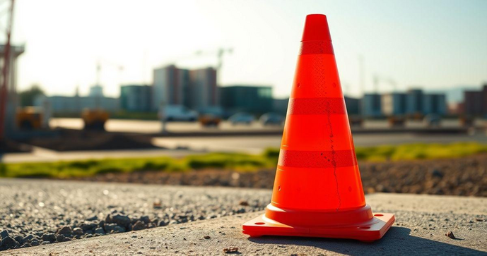 Cone de sinalização pequeno para segurança e organização
