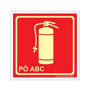 Placa sinalização extintor pó químico