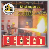 Placa de sinalização extintor de incêndio