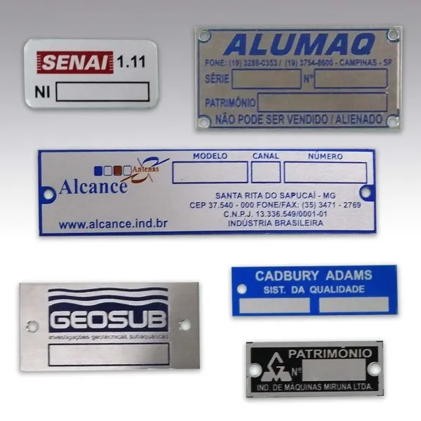 Placas para identificação de setores