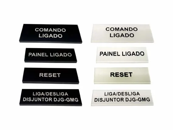 Plaquetas de acrílico para painéis elétricos